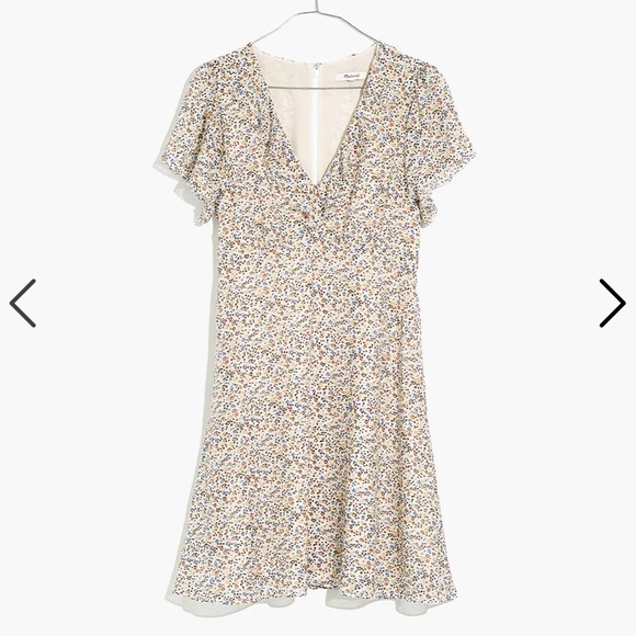 NWT Madewell Silk Ruffle Neck Mini Dress - Picture 6 of 6